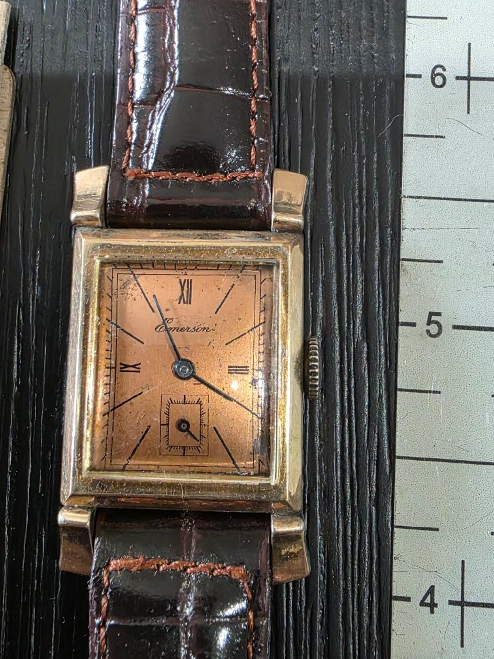 Item #W277 Emerson vintage 1940's copper face wind up Watch
